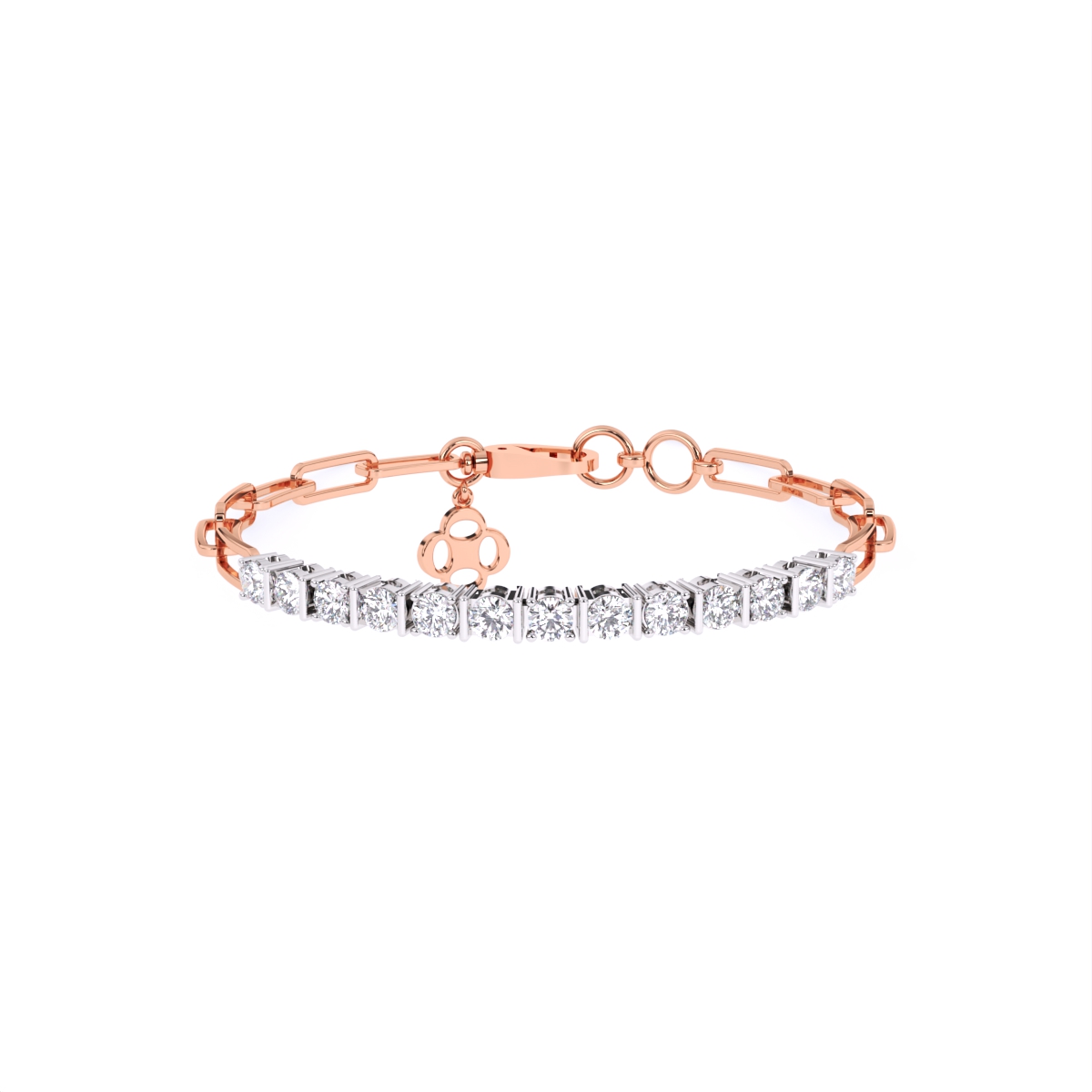 Round lab Diamond Gold Bracelet